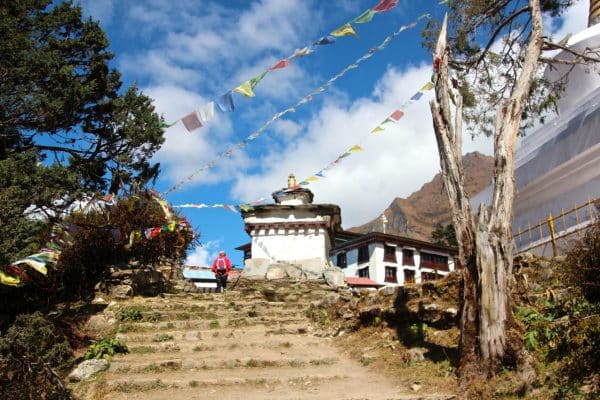 Ein Kunstwerk aus buntem Sand und Almosen für Ameisen – Ankunft im Kloster von Tengboche