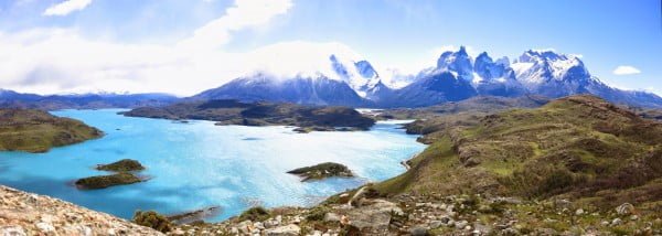 Gletscher, Gipfel und Guanakos