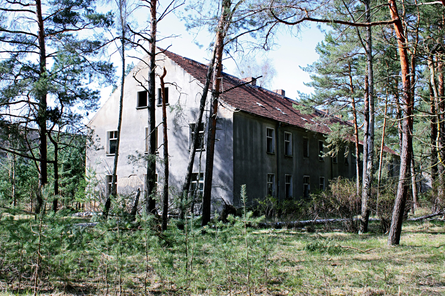 Apartment buildings.