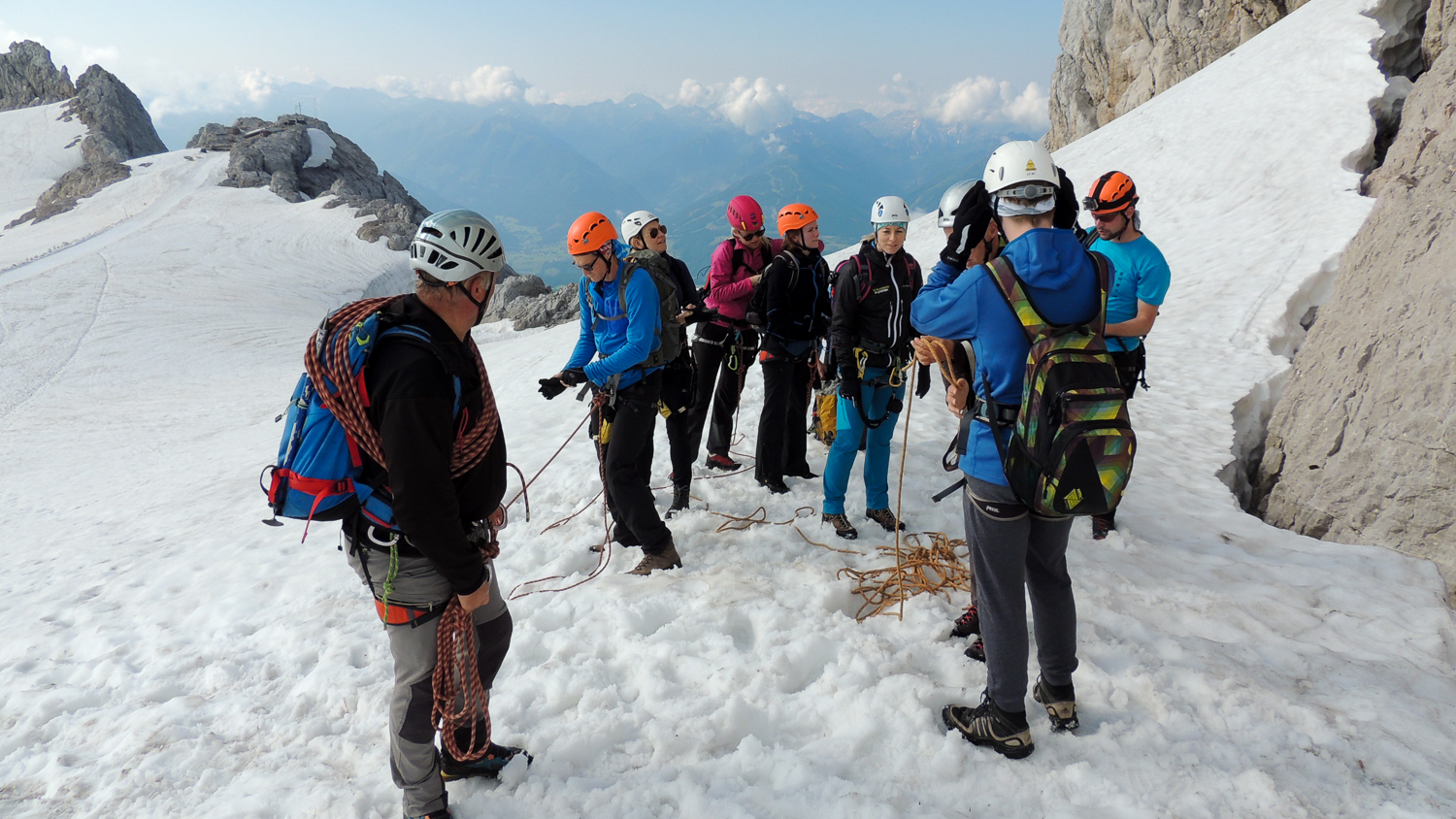 Einstieg zum Klettersteig am Hohen Dachstein