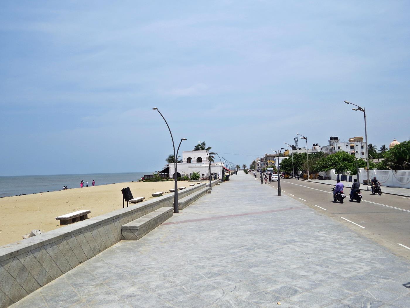 Promenade in Pondicherry am Tag